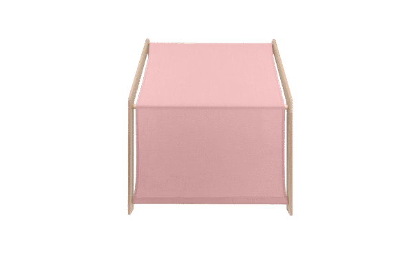 MeowBaby® Laste Naturaalsest Puidust Mängumaja - Roosa Katus - Pilt 2