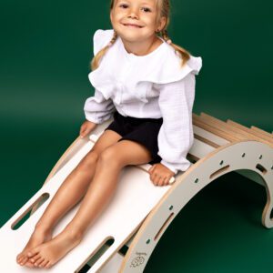 Valge Puidust Unistuste Kiik Padja, Liumäe ja Redeliga - Keskmine