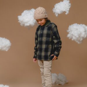 Laste Palmikutega Müts 100% Beebialpaka Villast - Nisukarva