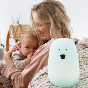 Suur Silikoonist Karu Öölamp Kaugjuhtimispuldiga - Sinine