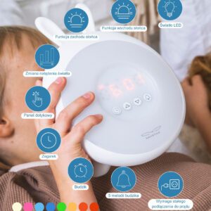 Jänku Öölamp-Äratuskell – Valge