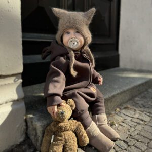 Kõrvadega Kombinesoon Beebidele ja Lastele - Šokolaad