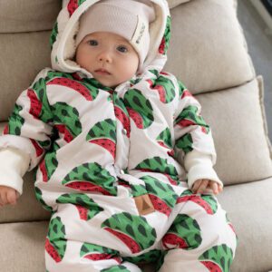 Talvekombinesoon Teddy-voodriga Beebidele ja Lastele - Arbuusid