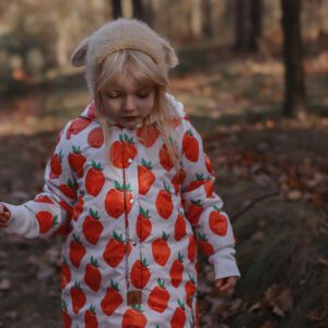 Talvekombinesoon Teddy-voodriga Beebidele ja Lastele - Maasikad