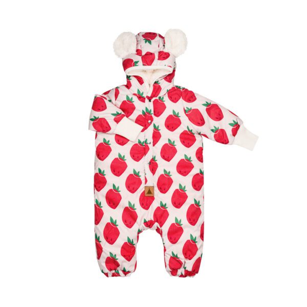 Talvekombinesoon Teddy-voodriga Beebidele ja Lastele - Maasikad - Pilt 2