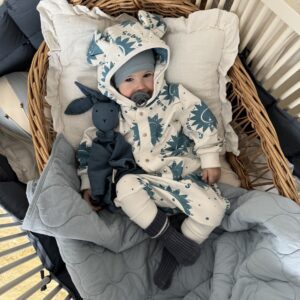 Kõrvadega Kombinesoon Beebidele ja Lastele - Ekrüü Päikesed