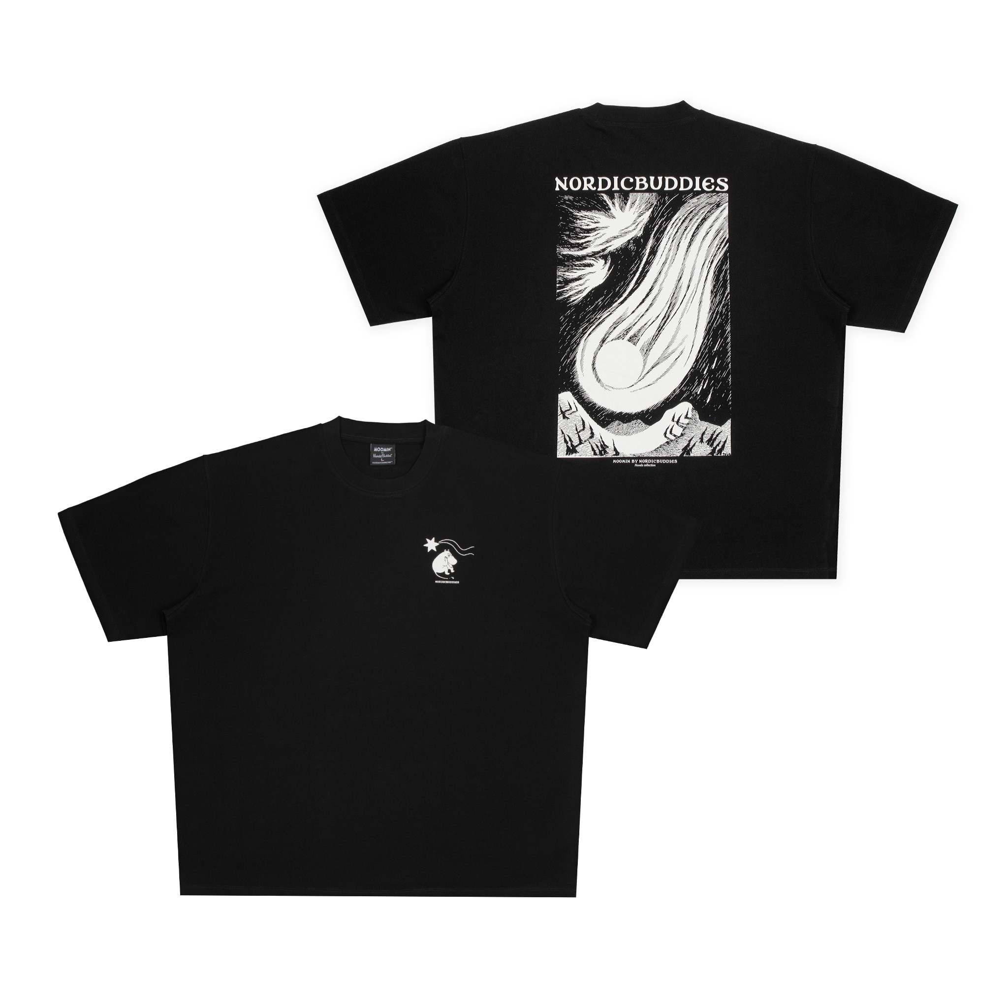 Muumi "Novels" Unisex T-särk - Must - Pilt 2