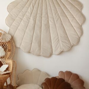 Orgaanilisest Puuvillast ja Sametist Merekarbi Mängumatt - Beež