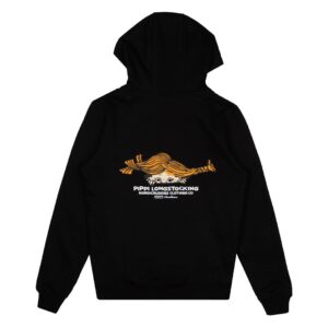 Pipi Pikksuka Unisex Kapuutsiga Pusa - Must